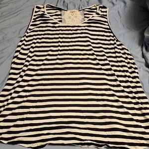 Stylish Black and White Striped Tank Top